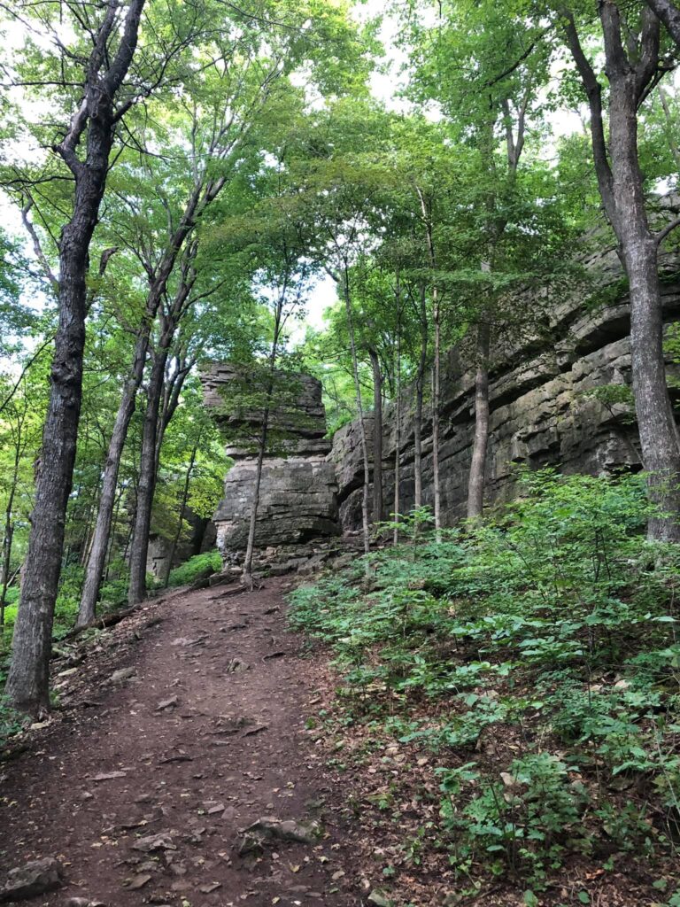 hiking on a trail