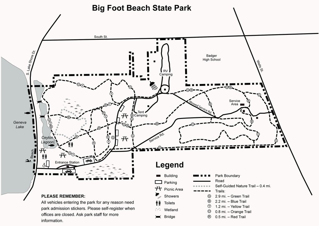 big foot beach state park hiking trail map