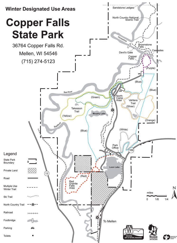 Copper Falls State Park winter trail map