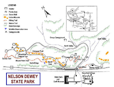 trail map at Nelson Dewey State Park
