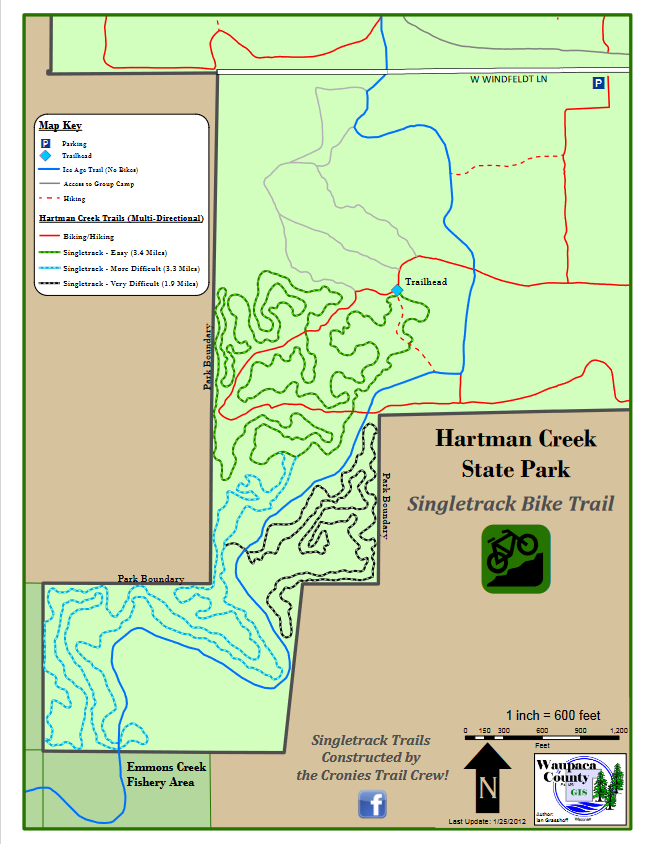 Hartman Creek Bike Trail Map