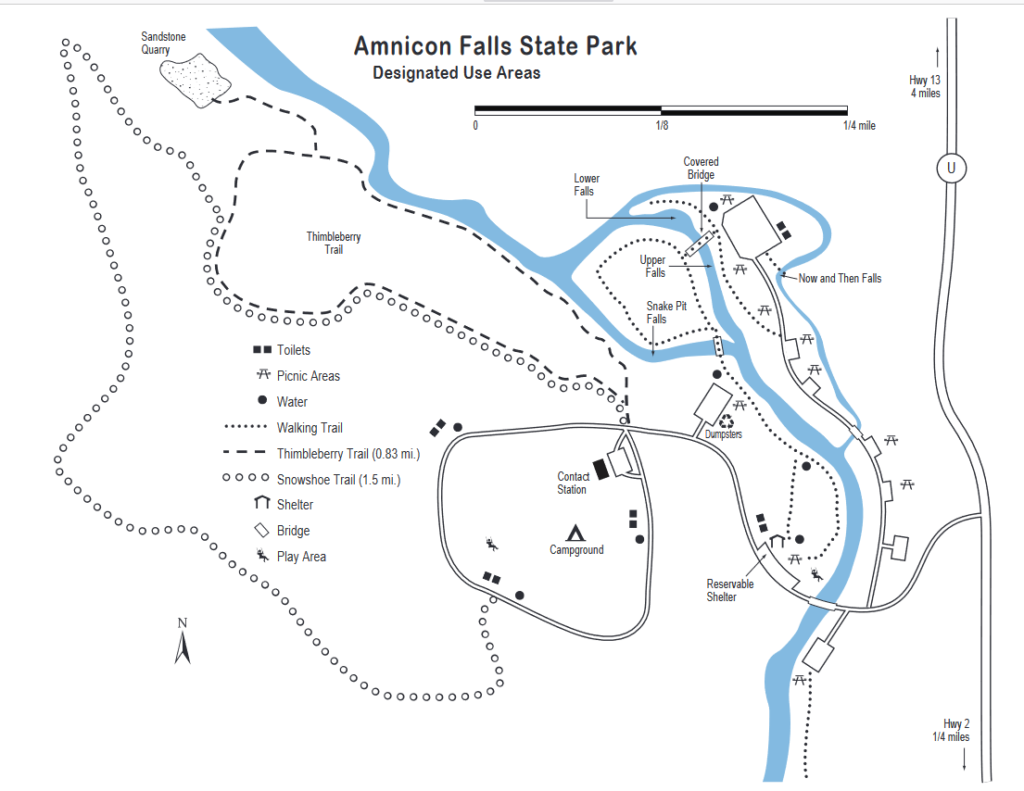 how to get to amnicon falls state park