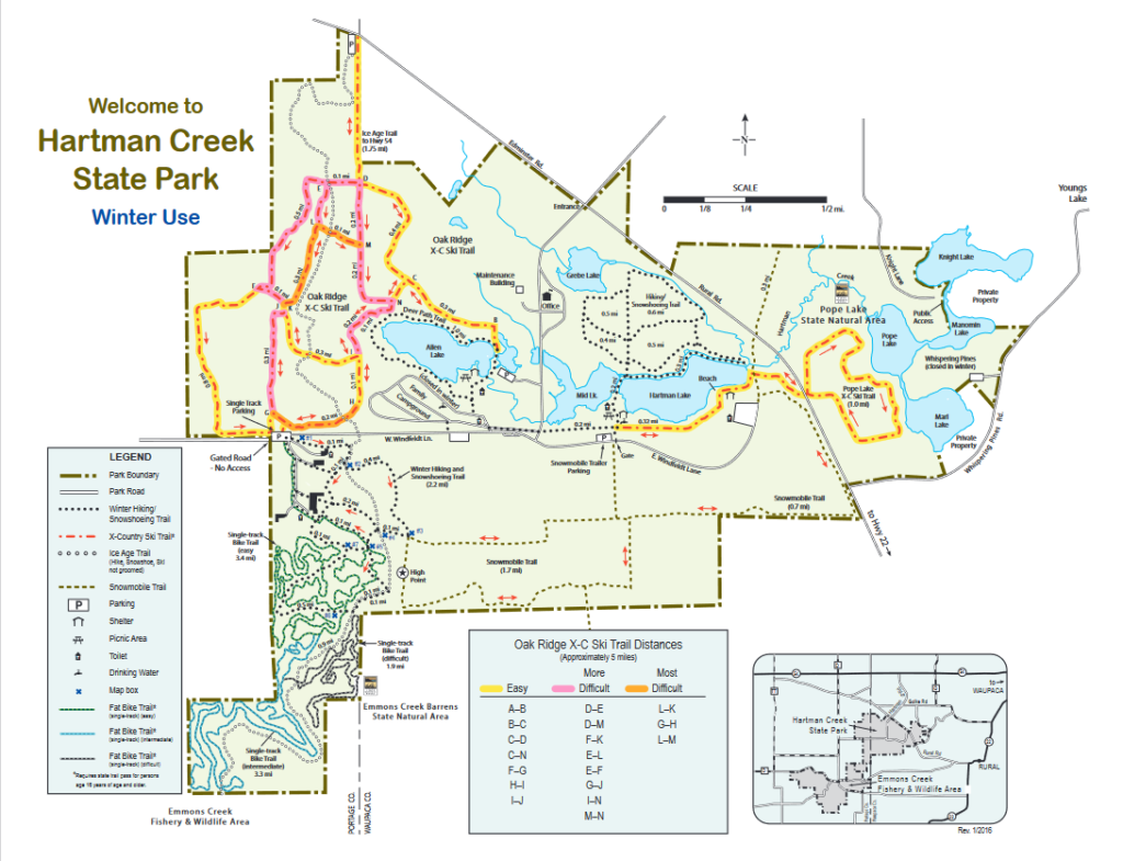 winter use map for Hartman Creek