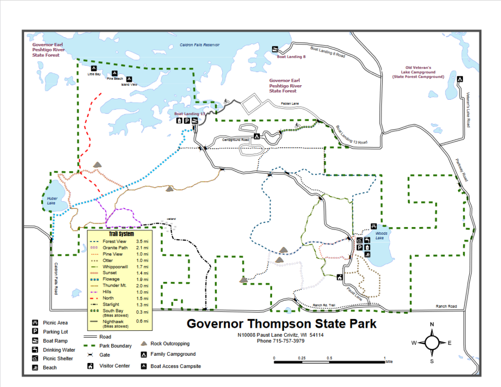 Governor Thompson State Park Trail Map