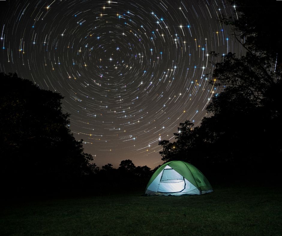 camping under the starry sky