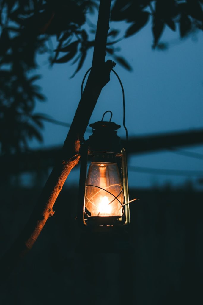 Car Camping in Winter lantern 