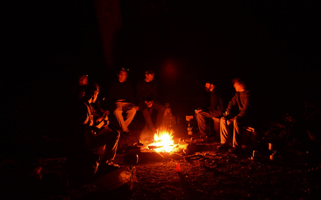 Camping in Bad Weather tell ghost stories
