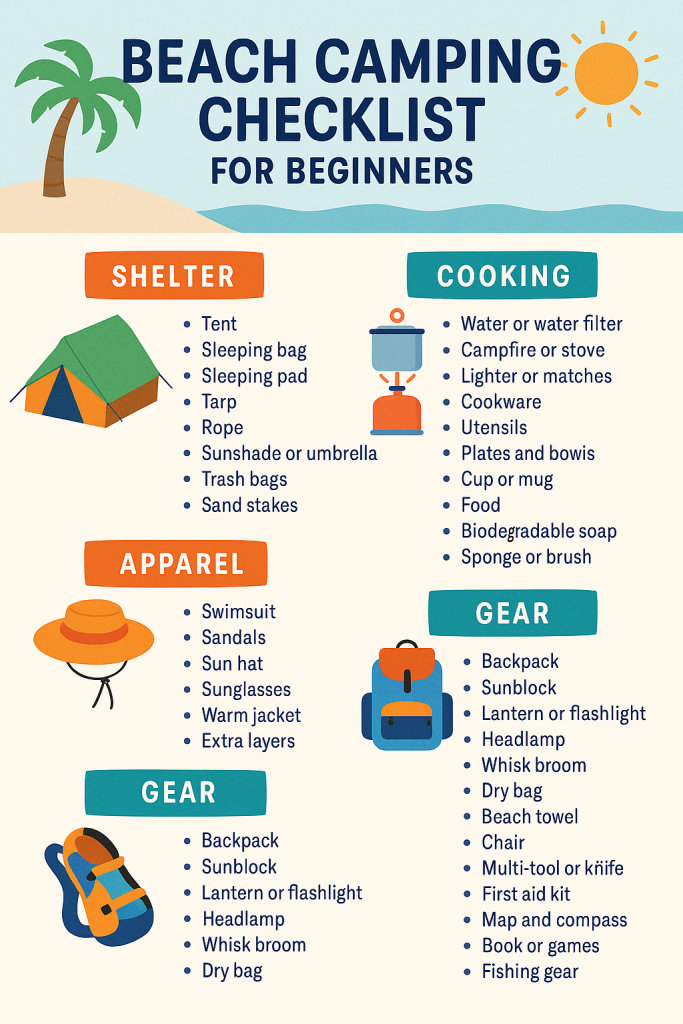 beach camping checklist